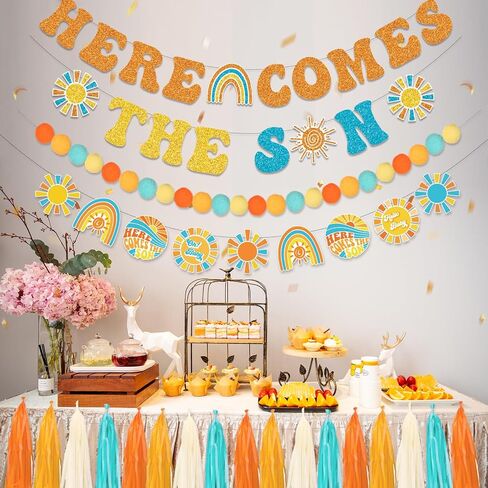 Daisy Garland for Decoration, Groovy Boho Party Garland Decoration Include Daisy Garland Party Tassel Colorful Pom Pom Banner, Daisy Party Decorations Supplies in Saudi Arabia