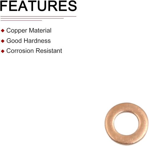 4mmx12mmx1mm(IDxODxT) Flat Copper Sealing Washers - 20Pack - Good for Industrial Machinery M4 Screws - Copper Flat Ring Gaskets in Kuwait