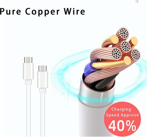 Charger Cord for iPhone 15/15 Pro/15 Plus/15 Pro Max, USB C to USB C Cable 5 Feet, 3A Fast Charging, White in Kuwait