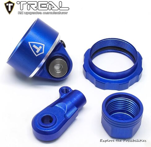 TREAL Aluminum 7075 Shock Cap and Bottom Retainer End Set for Losi 1/4 Promoto-MX Motorcycle(Black) in Saudi Arabia