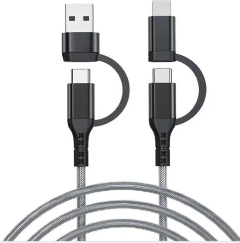 USB C Multi Fast Charging Cable PD 60W Nylon Braided Cord 4-in-1 3A USB/C to Type C/Phone Fast Sync Charger Adapter Compatible with Laptop/Tablet/Phone (3FT) in Saudi Arabia