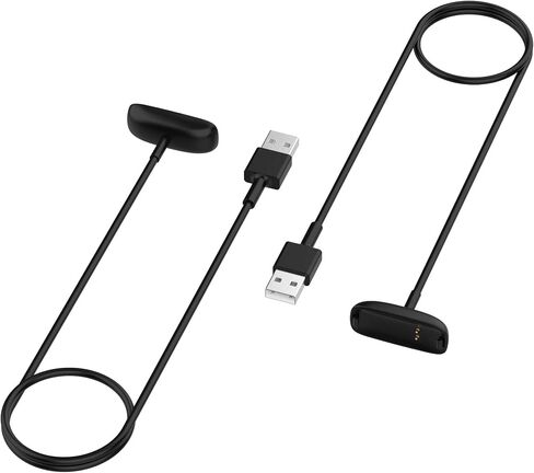 FitTurn Compatible with Fitbit Inspire 2 & Inspire 2 HR Charger USB Charger 3.3ft & 30cm Replacement USB Charger Charging Cable Base Data Sync for Inspire 2 HR Fitness Tracker (30cm-Black) in Saudi Arabia