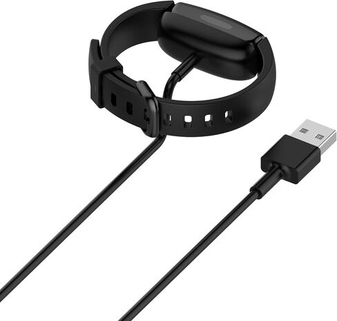 FitTurn Compatible with Fitbit Inspire 2 & Inspire 2 HR Charger USB Charger 3.3ft & 30cm Replacement USB Charger Charging Cable Base Data Sync for Inspire 2 HR Fitness Tracker (30cm-Black) in Saudi Arabia