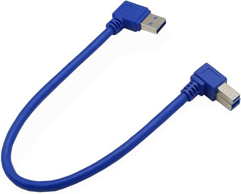 Seadream Angled USB3.0 Printer Cable;1 ft / 30cm SuperSpeed USB 3.0 A Male Plug 90 Degree Left Angle to USB 3.0 B Male Left Angle Cable;Type A to Type B Double Angled Male to Male Cable in Saudi Arabia