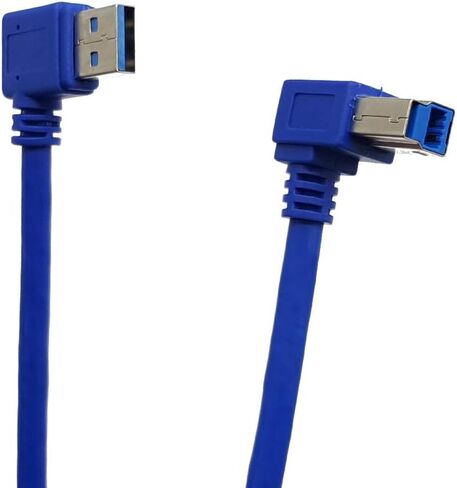 Seadream Angled USB3.0 Printer Cable;1 ft / 30cm SuperSpeed USB 3.0 A Male Plug 90 Degree Left Angle to USB 3.0 B Male Left Angle Cable;Type A to Type B Double Angled Male to Male Cable in Saudi Arabia