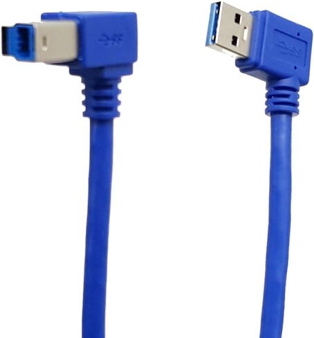 Seadream Angled USB3.0 Printer Cable;1 ft / 30cm SuperSpeed USB 3.0 A Male Plug 90 Degree Left Angle to USB 3.0 B Male Left Angle Cable;Type A to Type B Double Angled Male to Male Cable in Saudi Arabia