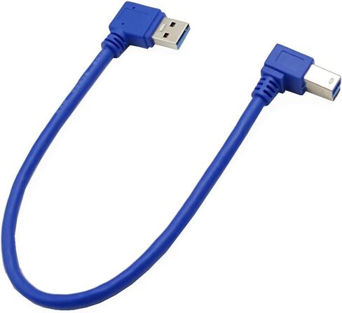 Seadream Angled USB3.0 Printer Cable;1 ft / 30cm SuperSpeed USB 3.0 A Male Plug 90 Degree Left Angle to USB 3.0 B Male Left Angle Cable;Type A to Type B Double Angled Male to Male Cable in Saudi Arabia