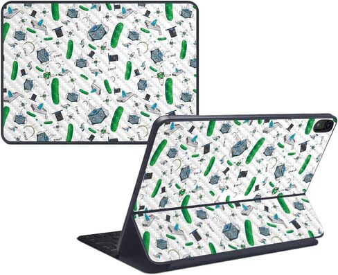 غلاف MightySkins من ألياف الكربون للوحة المفاتيح الذكية Apple iPad Pro مقاس 11 بوصة (2018) - حروف أبجدية غريبة - لمسة نهائية واقية ومتينة من ألياف الكربون - سهلة التركيب والإزالة - صنع في الولايات المتحدة الأمريكية in Saudi Arabia