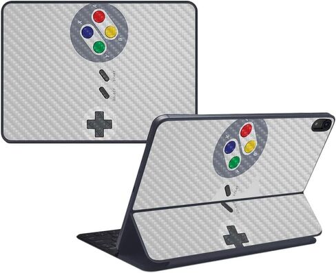 غلاف MightySkins من ألياف الكربون للوحة المفاتيح الذكية Apple iPad Pro مقاس 11 بوصة (2018) - حروف أبجدية غريبة - لمسة نهائية واقية ومتينة من ألياف الكربون - سهلة التركيب والإزالة - صنع في الولايات المتحدة الأمريكية in Saudi Arabia