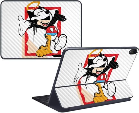 غلاف MightySkins من ألياف الكربون للوحة المفاتيح الذكية Apple iPad Pro مقاس 11 بوصة (2018) - حروف أبجدية غريبة - لمسة نهائية واقية ومتينة من ألياف الكربون - سهلة التركيب والإزالة - صنع في الولايات المتحدة الأمريكية in Saudi Arabia