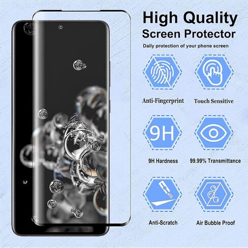 Galaxy S20 Plus Screen Protector, 3 Pack S20 Plus Tempered Glass Screen Protector, 1 Pack Camera Lens Protector, 9H Hardness Tempered Glass Screen Protector for Samsung Galaxy S20 Plus【3+1 Pack 】 in Saudi Arabia