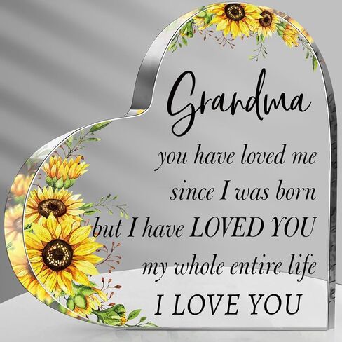 Nana Mothers Day Gifts from Grandchildren, Acrylic Heart Sign Presents, Birthday Christmas Valentines Day Gifts for Nana, Grandma, Grammy, Grandmother in Saudi Arabia
