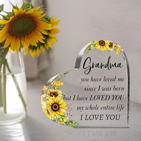 Nana Mothers Day Gifts from Grandchildren, Acrylic Heart Sign Presents, Birthday Christmas Valentines Day Gifts for Nana, Grandma, Grammy, Grandmother in Saudi Arabia