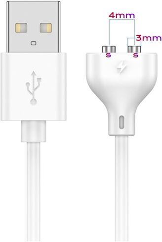 2 Prong Magnetic USB DC Charger Cable Replacement Charging Cord, 4mm-0.16'', 31.4Inch Long Charger for Toys/Facial Cleanser/Electric Toothbrush (4mm-0.16in) in Saudi Arabia