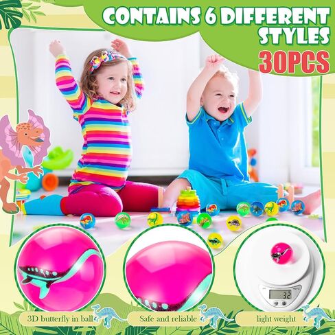 30 Pcs Butterfly Bouncy Balls High Bounce Balls with 3D Butterfly Inside Pinata Stuffers Butterfly Party Favors Outdoor Butterfly Toy for Boys Girls Birthday Party Easter Filling, 1.7'' in Saudi Arabia