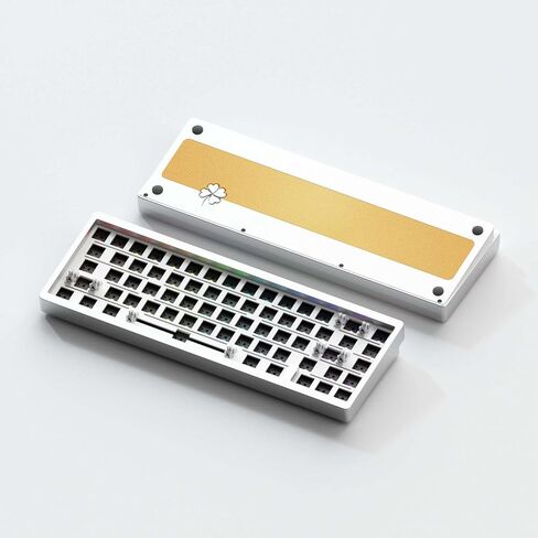 Glacier Weikav Lucky65 V2, 65% Compact Layout Wireless/Wired, Detachable USB-C, Hot Swappable, DIY Keyboard Kit with CNC Aluminum Case and RGB Lighting (Green, Premium Cable) in Kuwait