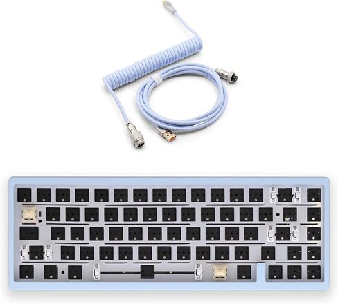 Glacier Weikav Lucky65 V2, 65% Compact Layout Wireless/Wired, Detachable USB-C, Hot Swappable, DIY Keyboard Kit with CNC Aluminum Case and RGB Lighting (Green, Premium Cable) in Kuwait