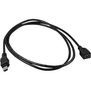 YCS Basics Black 3 Foot USB 2.0 USB Mini B Male to USB Mini B Female Cable