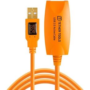 Tether Tools TetherPro USB 2.0 to USB Female Active Extension Cable Cable | for Fast Transfer Between Camera and Computer | High Visibility Orange | 16 Feet (5 m)