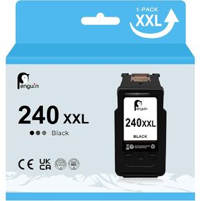 Penguin PG-240XL Black Ink Cartridges for Canon Printers PIXMA MG3620 MG3600 TS5120 MG3520 MG3522 MG2220 MG2120 MX472 MX452 MX470 MX459 Remanufactured High Yield 240XXL1 Black