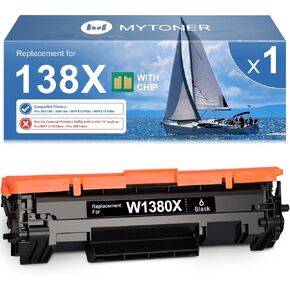 138X Black High Yield Toner Cartridge (with Chip) Compatible Replacement for HP 138X W1380X 138A W1380A Toner for Pro MFP 3101fdw 3101fdn Pro 3001dw 3001dn Printer (1 Pack)