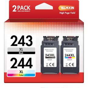 PG-243/ CL-244 Ink Multi Pack Replacement for Canon 243 and 244 Ink Cartridges Compatible to Canon Pixma TR4520 TR4522 MG2522 MG2520 MX490 MX492 TS3322 TS202 TS302 Printers (1 Black, 1 Tri-Color)