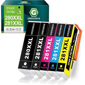 GREENBOX Compatible Ink Cartridges Replacement for Canon 280 281 XXL PGI-280XXL CLI-281XXL for PIXMA TR7520 TR8520 TS6120 TS6220 TS8120 TS8220 TS9120 TS9520 TS6320 TS9521C Printer (5 Pack)