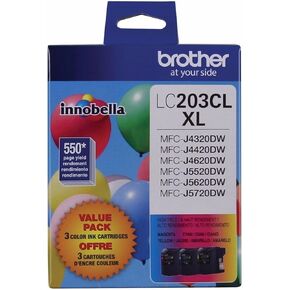 Brother MFC-J4320DW High Yield C/M/Y Ink Cartridge 3-Pack (Includes OEM# LC203C, LC203M, LC203Y) (3 x 550 Yield)