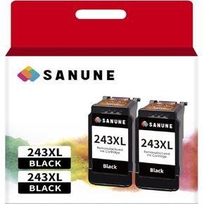 Remanufactured Ink Cartridge Replacement for Canon 243 243XL 245 245XL Black Ink Cartridge Compatible with Canon MG2522 MG2500 MG2520 MX490 MX492 TR4520 TR4522 TS3322 TS3122 Printer Ink 2 Pack