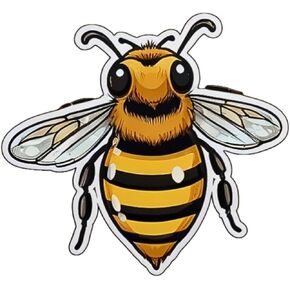 3 Pcs Bee Stickers 3in, Gifts for Water Bottles, Bee Vinyls Stickers Decal Waterproof Bottles, Sticker for Kids Teen Laptop, Luggage Skateboard Water Bottle,Phone.(Bee 4)