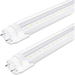 SHINESTAR 24-Pack T8 LED Bulbs 4-Foot, 18W 2200LM 5000K Daylight, T10 T12 LED Fluorescent Tube Replacement, Ballast Bypass Type B, Dual-end, Clear Cover, 2 pin G13 Base