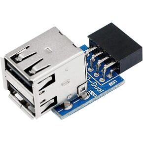 SinLoon 9pin USB 2.0 Female Pin Dual 2 Port USB Motherboard Header Adapter-Dual Layer Type for PC (Dual)