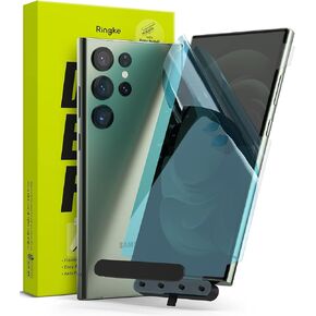 Ringke Dual Easy Wing [2 Pack] Compatible with Samsung Galaxy S23 Ultra 5G (2023), Premium Full Cover Film Case Friendly Screen Protector with Easy Application Kit