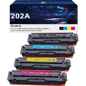 202A Toner Cartridge - Replacement for HP 202A 202X Toner Cartridge for HP Color Laserjet Pro MFP M281fdw M281cdw M254dw M281fdn Printer ( Black, Cyan, Magenta, Yellow,4 Pack)