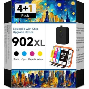 902XL Black CMY Combo 4 Pack Ink Cartridge Replacement for HP 902 XL HP902 Compatible for Officejet Pro 6958 6968 6970 6978 6950 6951 6954 6956 6960 6961 6962 6963 6964 Printer, BK Cyan Magenta Yellow