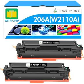 206A W2110A Black Toner Cartridge 206X W2110X Compatible Replacement for HP 206A 206X Black Toner Color Pro MFP M283fdw M283cdw M255dw M283 M255 Printer High Yield Toner (2 Pack)