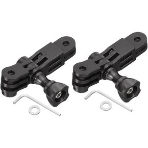 PATIKIL Aluminum Alloy Adjust Arm Straight Joints Mount, 2 Pack 3-Way Adjustable Extension Arm Mount 90 Degree Adapter Mount for Action Camera, Black