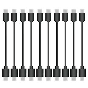 Short USB C to USB C Cable,10 Pack 0.5FT USB 2.0 Cables Black