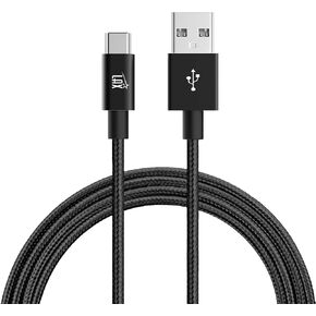 LAX Gadgets USB C Cable - Nylon Braided USB-C Charging Cable & Data Transferring - USB A to USB C Compatible with Android Phones, Google Pixel, Apple MacBook & Samsung Galaxy Phones - 6ft - Black in Kuwait