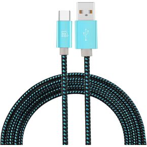 LAX Gadgets USB C Cable - Nylon Braided USB-C Charging Cable & Data Transferring - USB A to USB C for Android Phones, Google Pixel, Apple MacBook & Samsung Galaxy Phones - 6ft - Rainbow (USBC6BOW)