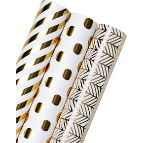 WRAPAHOLIC Girls Unicorn Wrapping Paper Roll - Mini Roll - 3 Rolls - 17 Inch X 120 Inch Per Roll - Purple Unicorn Design with Silver Foil for Birthday, Holiday, Baby Shower