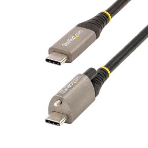 StarTech.com 3ft (1m) Side Screw Locking USB C Cable 10Gbps - USB 3.2 Gen 2 Type-C Cable - 100W (5A) Power Delivery Charging, DP Alt Mode - Dual Screw Lock - USB-C Cord Charge/Sync (USB31CCSLKV1M)