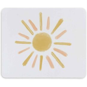 لوحة ماوس للرسم اليدوي من Minimalist Boho Sun Sunshine مقاس 7.9 × 7.9 بوصة، قاعدة ماوس مطاطية غير قابلة للانزلاق لديكور مكتب المنزل والمكتب، هدايا لمحبي Boho للفتيات والنساء