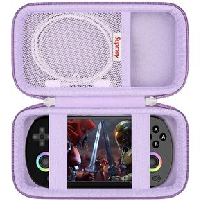 Supmay Hard Carrying Case for RG40XX H Retro Handheld Game Console, Retro Game Travel Storage Holder with Mesh Bag for SD Card, USB Charging Cable, User Manual, Black