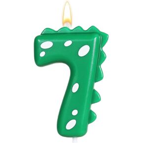 شموع عيد الميلاد الثالث، أعلى كعكة الديناصور، زينة عيد ميلاد للأولاد والبنات، لوازم حفلات الديناصورات، شمعة الديناصور الخضراء رقم 3، زينة أعلى الكعكة على شكل ديناصور لعيد الميلاد. (3)
