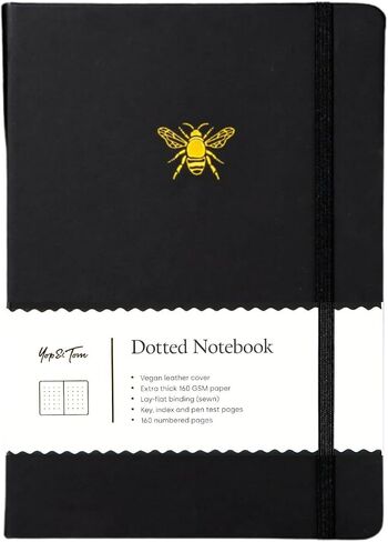 Yop & Tom Bullet Dotted Journal (A5) - Hummingbird - Dot Grid Notebook With Extra Thick Paper (160 GSM) - Charcoal in Saudi Arabia
