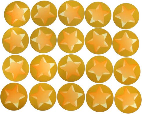 Novel Merk Gold Star Vinyl Stickers - 2" Round Individual Decals for Laptop, Water Bottle, Phone, Party Favors, & Decor - Adheres to Clean Surfaces Waterproof & Repositionable (20 Pack) in Kuwait