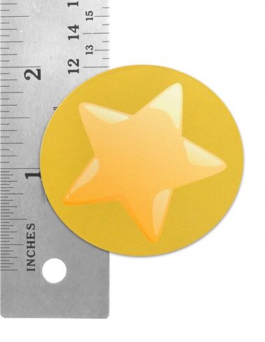 Novel Merk Gold Star Vinyl Stickers - 2" Round Individual Decals for Laptop, Water Bottle, Phone, Party Favors, & Decor - Adheres to Clean Surfaces Waterproof & Repositionable (20 Pack) in Kuwait