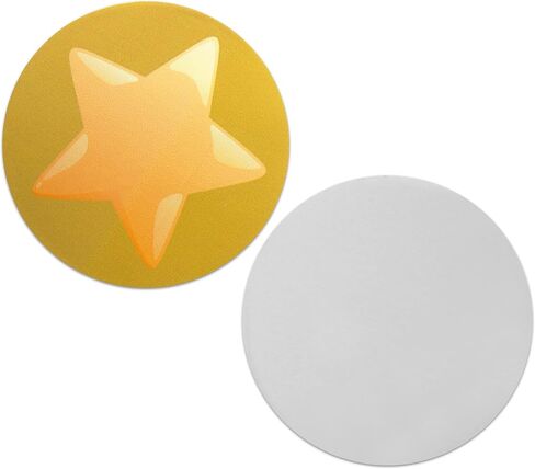 Novel Merk Gold Star Vinyl Stickers - 2" Round Individual Decals for Laptop, Water Bottle, Phone, Party Favors, & Decor - Adheres to Clean Surfaces Waterproof & Repositionable (20 Pack) in Kuwait