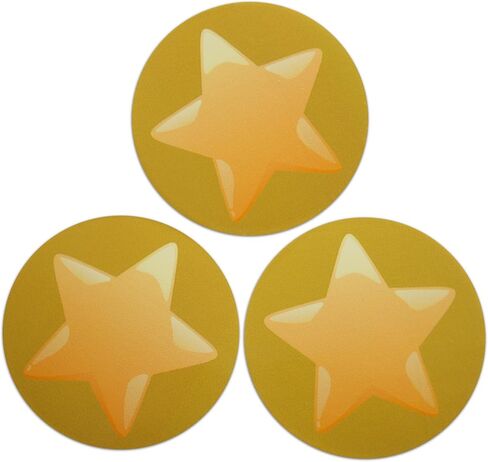 Novel Merk Gold Star Vinyl Stickers - 2" Round Individual Decals for Laptop, Water Bottle, Phone, Party Favors, & Decor - Adheres to Clean Surfaces Waterproof & Repositionable (20 Pack) in Kuwait